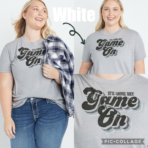 NEW! Maurices White Game On Game Day Vintage Graphic Oversized Crewneck T-Shirt - Picture 3 of 16